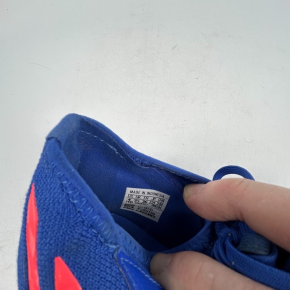 adidas Predator EDGE3 FG JR RIGHT Ground Boot Unisex Kids 4 Blue Lace Up GW2361 - Picture 2 of 7